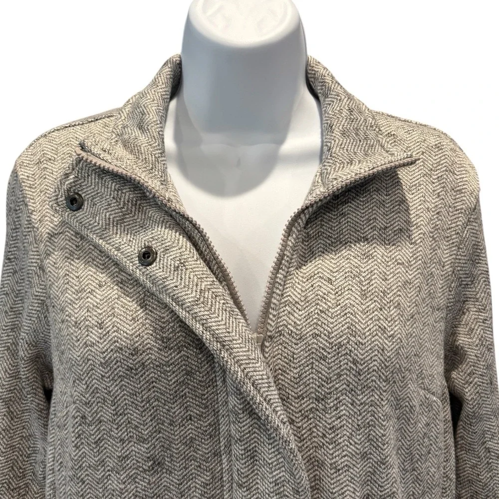 Lands' End Gray Herringbone Fleece‎ Jacket – Women's Small